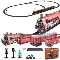 Quibuilds Ensemble de train électrique en alliage avec chariot et longue piste qui peut courir
