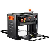 Raboteuse à Bois Deux Vitesses VEVOR Raboteuse Stationnaire 30,1x33 cm rabot d'Épaisseur Automatique Électrique Trois Lames 15 A 2000 W 23500 tr/min