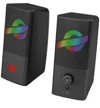 Redragon GS530 RGB Haut-parleurs PC stéréo 2.0 2x3W Alimentation USB et audio par câble 3,5 mm et rétroéclairage RGB