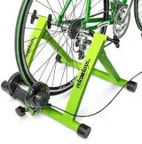 Relaxdays Home trainer vélo pliable 6 niveaux de résistance entraînement 26-28 pouces 120 kg max, vert