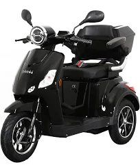 Ride66 RC50 Scooter électrique 3 roues de mobilité pour senior et PMR, Tricycle Électrique, Autonomie 50 km (Noir)