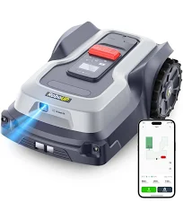 RoboUP Robot Tondeuse sans Fil Périphérique T600-800m2, Tonte des Bordures | Limite Virtuelle, Gestion Multizone, Évitement d'obstacles en Temps Réel,