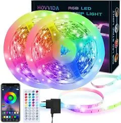 Ruban LED 20M 30 LED/mètre 24V RVB Bande LED 600 LED APP et Télécommande Sync