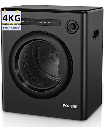 Sèche-Linge, 4KG Sèche Linge Séchage à Evacuation Compact, 1200W avec 6 Programmes, Séchage Intelligent, Protection Anti-fFroissage, Ecran Tactile LED