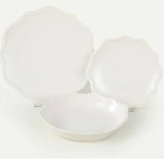 Service à Vaisselle 18 Pièces Blanc En Porcelaine Romeo Carrefour Home