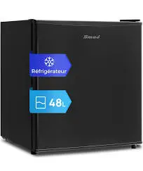 Smad Mini Frigo, 48L, Mini Réfrigérateur, Petit Frigo, avec Porte Réversible, 0-10°C, Mini Bar pour Chambre Bureau Studio Hôtel Salon, Noir