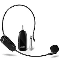 SOAIY Microphone sans Fil UHF à Transmission Stable de 50m,Micro Casque Rechargeable à Bonne Autonomie de 6h,2 en 1 Micro Serre Tête/à Main pour