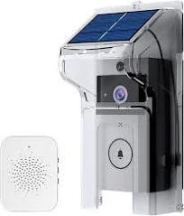 Sonnette vidéo sans fil Wi-Fi avec protection anti-pluie solaire