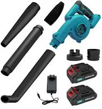 Souffleur de Feuilles sans Fil 18V, 2 Batteries de 3.0Ah et Chargeur | Souffleur Jardin Puissant Léger, 32000 tr/min, Idéal pour Nettoyer Jardin,