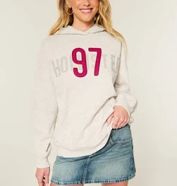 Sweat à capuche graphique oversize Hollister Feel Good avec logo