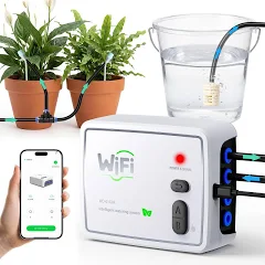 Système D'arrosage Automatique à Double Circuit Wi-Fi, pour 20 Plantes | Contrôlable à Distance, Kit D'irrigation Goutte pour les Vacances, pour vos