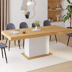 Table à manger extensible rectangle EDEN 6-10 personnes bois