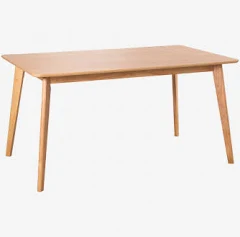 Table de salle À Manger Rectangulaire 180x90 cm En Mdf Et Bois de caoutchouc Kerhen Sklum
