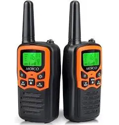 Talkie-walkie longue portée – 22 canaux FRS – Écran LCD rétroéclairé – Lampe torche LED – Fonction d'activation vocale VOX – Pack de deux