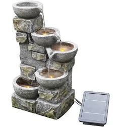 Teamson Home Fontaine de jardin Avec batterie LED