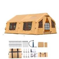 Tente Gonflable de Camping 8-12 Personnes Tente Glamping 4.8x3.6x2.2m
