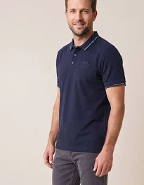 Terre de Marins Polo Bleu Marine 100% Coton Homme