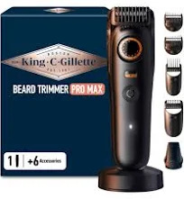 King C. Gillette Tondeuse Barbe Homme Pro Max, Electrique, Noire - Etanche, sans Fil