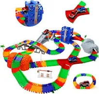 TONZE Circuit Flexible Circuit Voiture Enfant Jeu Circuit avec Accessories 30
