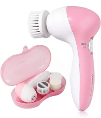 TOUCHBeauty Silicone Brosse Nettoyante Visage Électrique Pour Peau Sensible, 3 Têtes Interchangeables Et Étui De Voyage, 2 Vitesses Réglables,