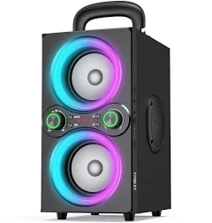 TPBEAT Enceinte Bluetooth Puissante, 80W Party Haut Parleur Bluetooth, Basses Renforcées, avec Lumière, 18 hrs Autonomie, Enceintes à Son stéréo TWS,