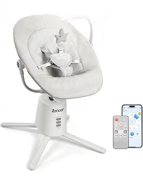 Transat Bebe Electrique Zoicay Balancelle Bebe Electrique avec 3 Modes | Balancelle avec Inclinaison Réglable Fonction de Timing et Musique