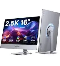 UGREEN Écran Portable 2.5K QHD 16 Pouces écran Moniteur PC IPS 2 Ports USBC