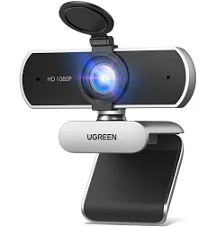 UGREEN Webcam Full HD 1080P 30FPS Caméra USB PC Mise au Point Fixe | 2 Micros 360 Degrés Rotation pour Windows MacOS Linux Youtube Streaming Skype