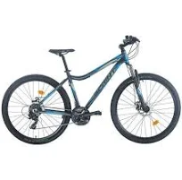 Vélo Vtt 27.5'' Cadre Aluminium, double freins a disques, Fourche Télescopique + Transmission complète Shimano Gris BACHINI