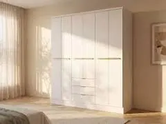 Vente-Unique Armoire 6 Portes Et 3 Tiroirs