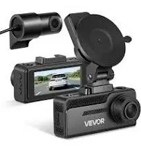 VEVOR Dashcam Voiture Avant et Arrière 4K et 1080P Caméra Double Canal Carte Mémoire Go Gps Intégré 129° et 125° Écran