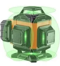 VEVOR Niveau Laser 360° 30 M Vert 16 Lignes Croisées Autonivelant 520 Nm ±10 Nm Précision 0,28 cm à 10 M 5 H Batterie Mode Manuel pour Construction