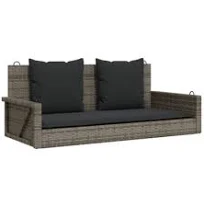 vidaXL Balancelle avec coussins 119x56x48 cm résine tressée