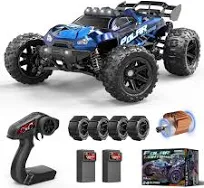 Voiture Télécommandée Adulte 1:14 RC 4x4 40 km/h Tout-Terrain Étanche | avec 2 Batteries 1300mAh,+ 1 Jeu de Pneus Sable,6 lumières LED, Voiture