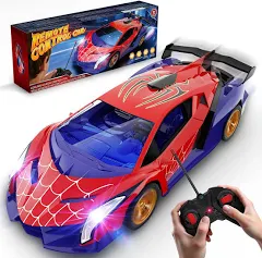 Voiture Télécommandée avec Yeux Araignée Lumineux & Design Toile, Voiture RC Drift Car 1/18, Jouet Cadeau Garçon 3 4 5 6 7 8 9 10 11 12 Ans, Cadeau