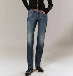 Weekday Jean Droit Ajusté Taille Basse Neptune