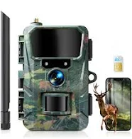 WOLFANG Caméra de Chasse 4G,48MP 2K HD Camera Chasse | avec Détection de Mouvement, Vision Nocturne, Déclenchement 0,2s, IP66 Etanche pour