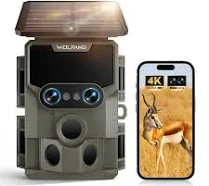 WOLFANG Caméra de Chasse Double Objectif Caméra Chasse Solaire WiFi 4K/64MP