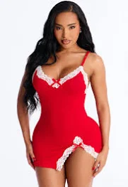 Women's Fashion Nova Take It All Lace Trim Stretch Chemise