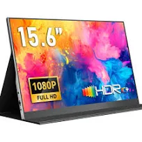 Yodoit Écran Portable 15,6", 1920 × 1080 FHD Moniteur IPS Display HDMI USB Type C avec Haut-parleurs Intégrés pour PC/MacBook/Ordinateur Portable/Xbox
